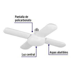 Lámpara LED 40W tipo ventilador, 4 aspas ajustables - VOLTECK