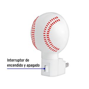 Luz de noche con lámpara E12, pelota de béisbol - TRUPER