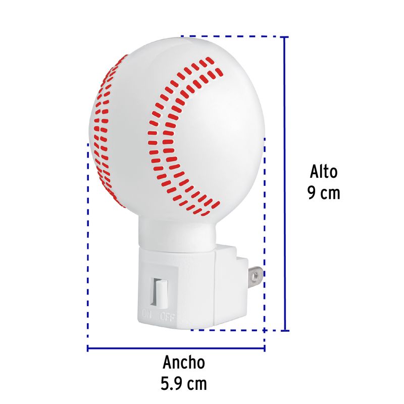 Luz-de-noche-con-lampara-E12-pelota-de-beisbol