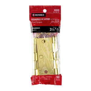 Bolsa con 2 bisagras cuadradas 3-1/2" acero latonado, plana - TRUPER