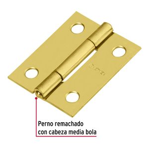 Bolsa con 2 bisagras rectangulares 1-1/2", acero latonado - TRUPER