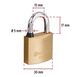 Candado-de-laton-30-mm-gancho-corto-en-blister