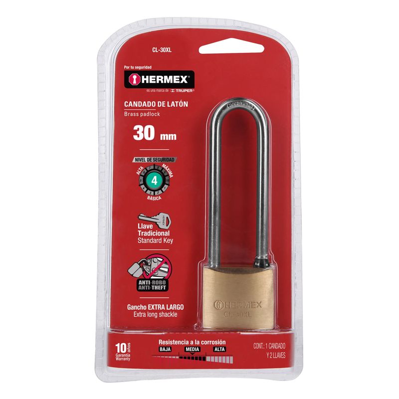 Candado-de-laton-30-mm-gancho-extra-largo-en-blister