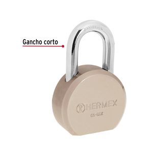 Candado redondo, 65mm, gancho corto, llave tetra, blister - TRUPER