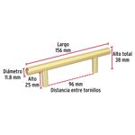Jaladera-de-acero-96-mm-estilo--Cilindro--laton-brillante