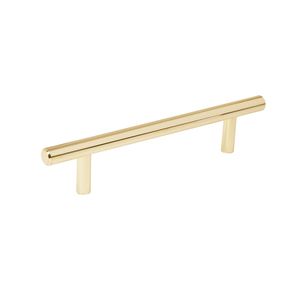 Jaladera de acero, 128 mm estilo "Cilindro", latón brillante - HERMEX