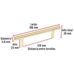 Jaladera-de-acero-128-mm-estilo--Cilindro--laton-brillante