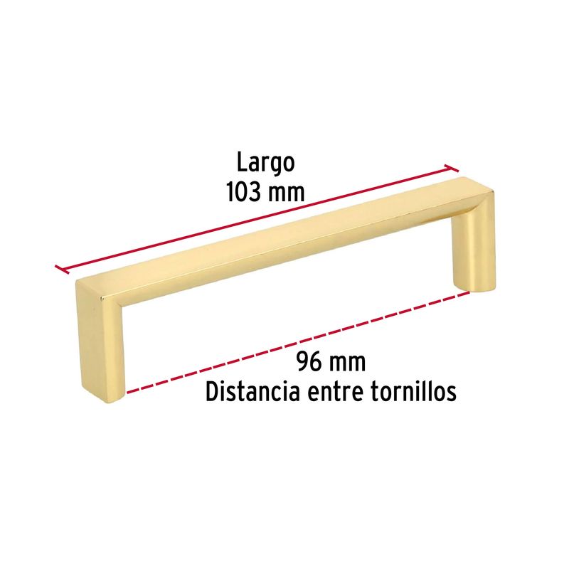 Jaladera-metalica-de-96-mm-estilo--Andamio--laton-brillante