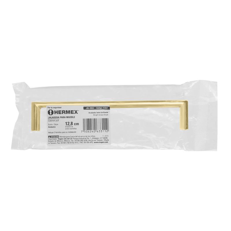 Jaladera-metalica-de-128-mm-estilo--Andamio--laton-brillante