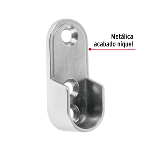 Brida niquelada para tubo ovalado de clóset - TRUPER