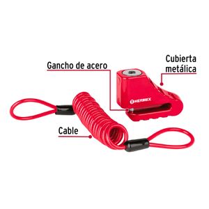 Candado para disco de motocicleta, perno de 5.5 mm - TRUPER