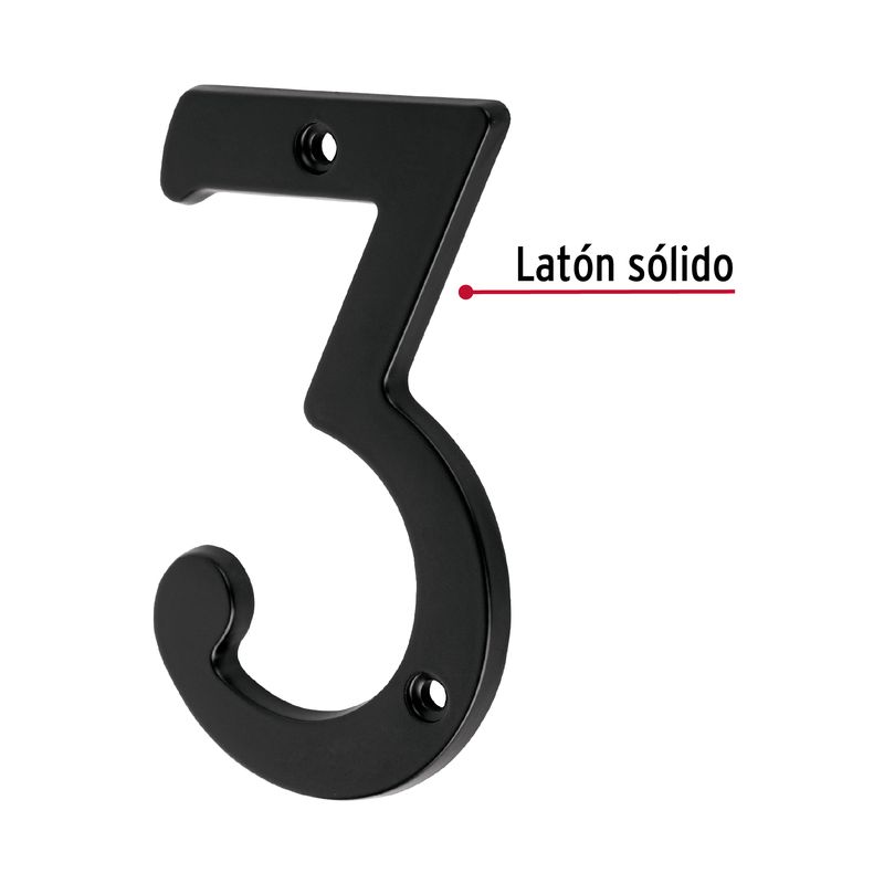 Numero-3-de-laton-solido-4--negro