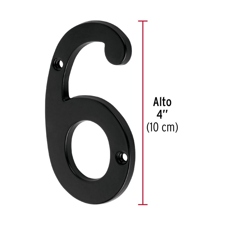 Numero-6-de-laton-solido-4--negro