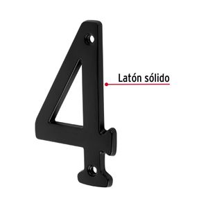 Número 4 de latón sólido 4", negro - TRUPER