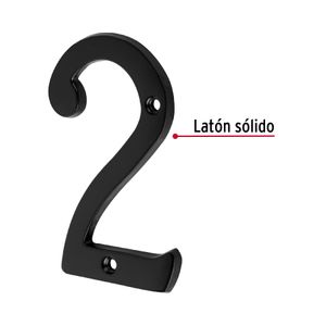 Número 2 de latón sólido 4", negro - TRUPER