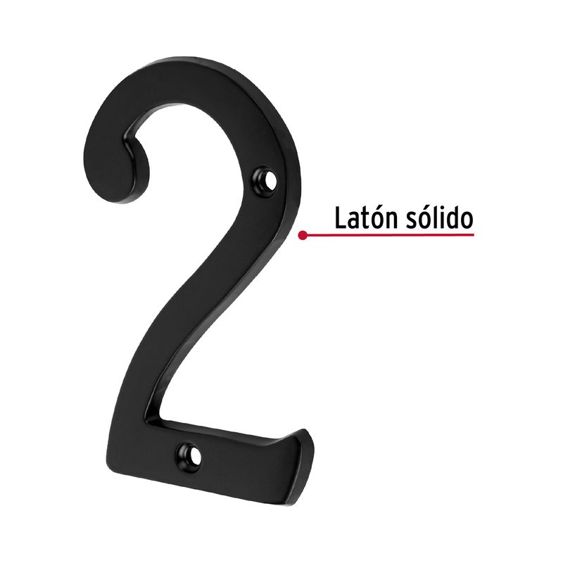 Numero-2-de-laton-solido-4--negro