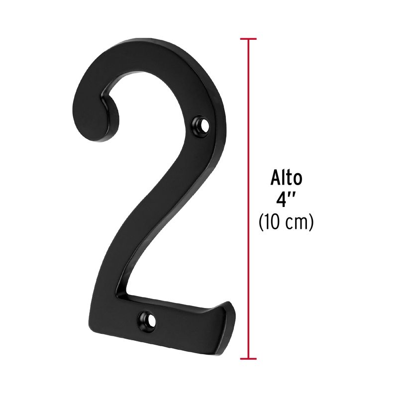 Numero-2-de-laton-solido-4--negro