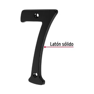 Número 7 de latón sólido 4", negro - TRUPER
