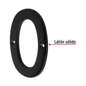 Número 0 de latón sólido 4", negro - TRUPER