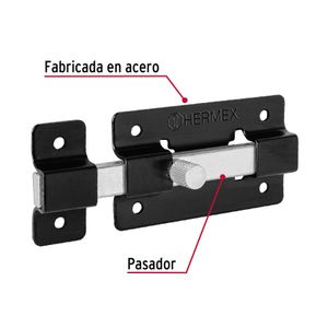 Pasador de barra plana 3", negro - TRUPER