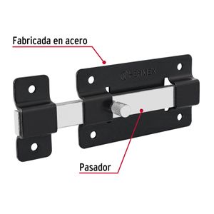 Pasador de barra plana 4", negro - TRUPER