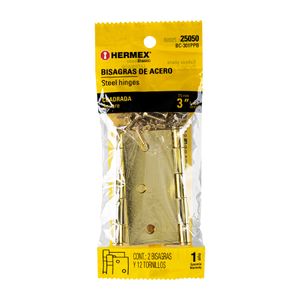 Bolsa con 2 bisagras cuadradas 3"acero latonado - TRUPER