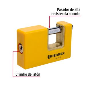 Candado antipalanca 75 mm cuerpo metálico - TRUPER