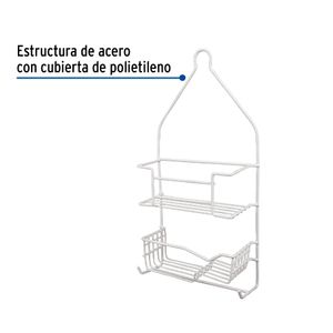 Organizador para regadera con cubierta plástica, Foset - FOSET