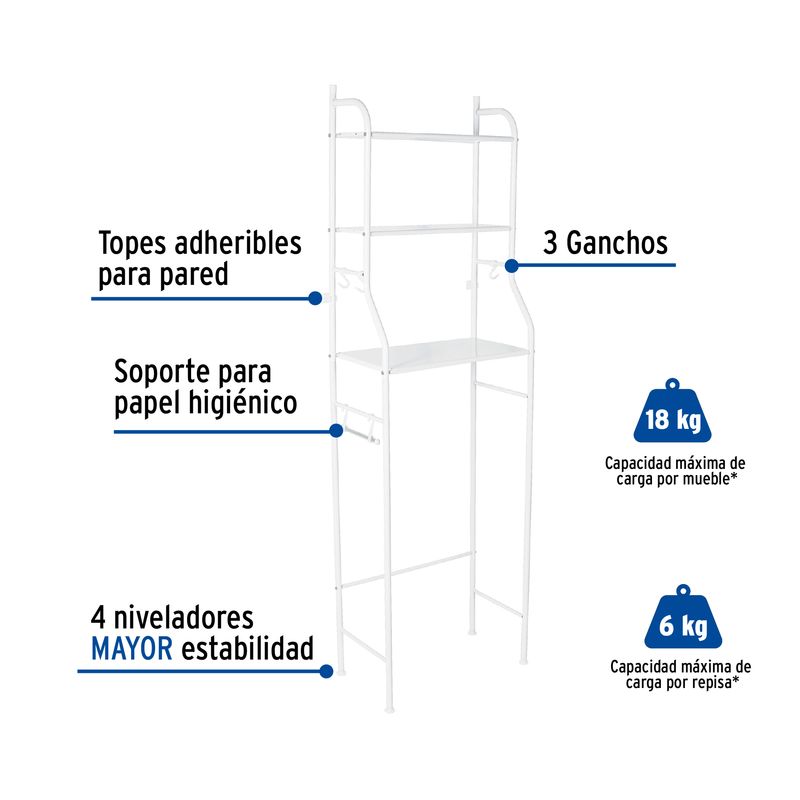 Mueble-organizador-blanco-para-baño-con-3-repisas