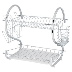 Escurridor de acero cromado con 2 niveles para trastes - FOSET
