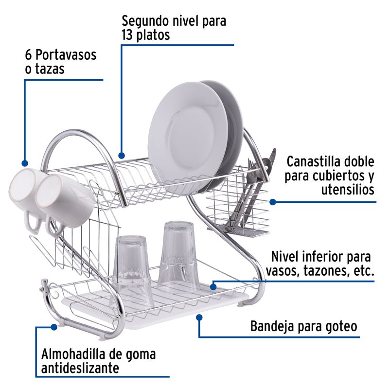 Escurridor-de-acero-cromado-con-2-niveles-para-trastes