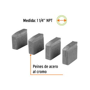Juego de 4 peines 1-1/4" para tarrajas TA-850 y TA-851 - TRUPER