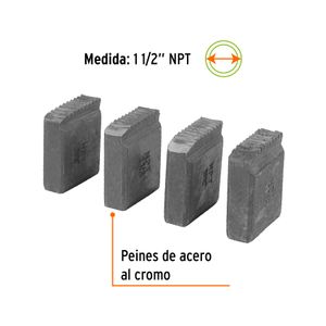 Juego de 4 peines 1-1/2" para tarrajas TA-850 y TA-851 - TRUPER
