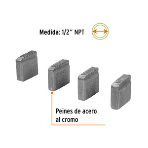 Juego de 4 peines 1/2" para tarrajas TA-850 y TA-851 - TRUPER
