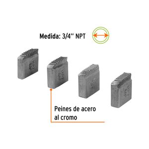 Juego de 4 peines 3/4" para tarrajas TA-850 y TA-851 - TRUPER