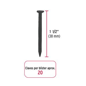 Blíster con 20 clavos negros para concreto 1-1/2" - TRUPER