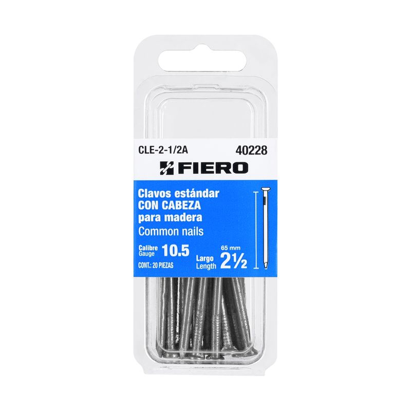 Blister-con-20-clavos-estandar-2-1-2--con-cabeza