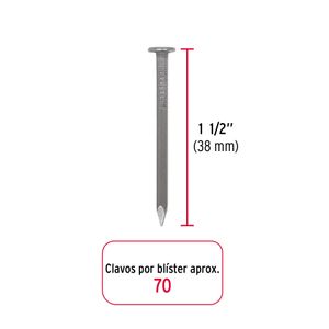 Blíster con 70 clavos estándar 1-1/2" con cabeza - TRUPER