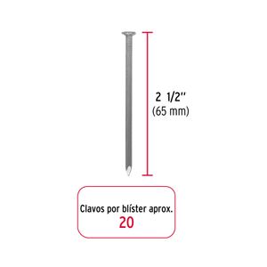 Blíster con 20 clavos estándar 2-1/2" sin cabeza - TRUPER