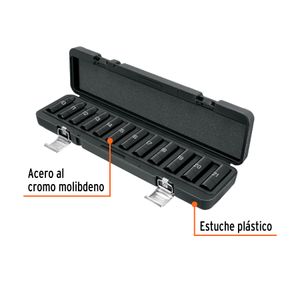 Juego de 12 dados largos de impacto cuadro 1/2", 6 puntas mm - TRUPER
