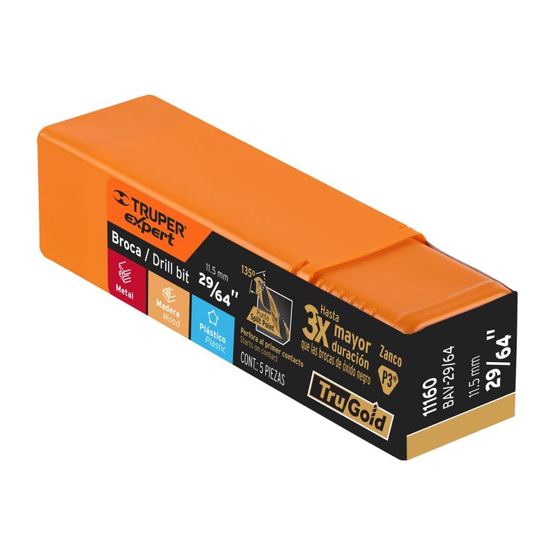 Broca-HSS-29-64--Trugold-para-metal-Expert
