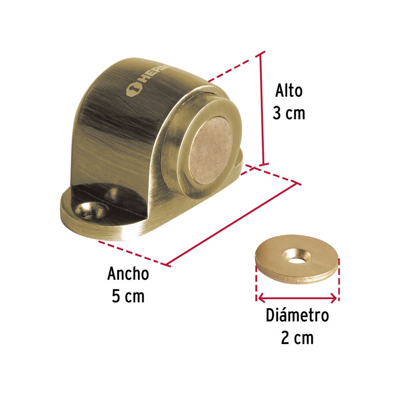 Tope-magnetico-laton-antiguo-Hermex