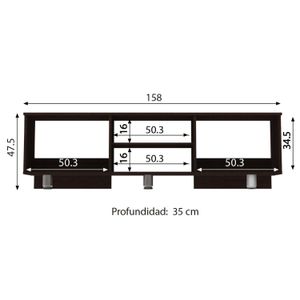 Mesa de TV Tunez para TV de hasta 65" - MUEBLE FACIL