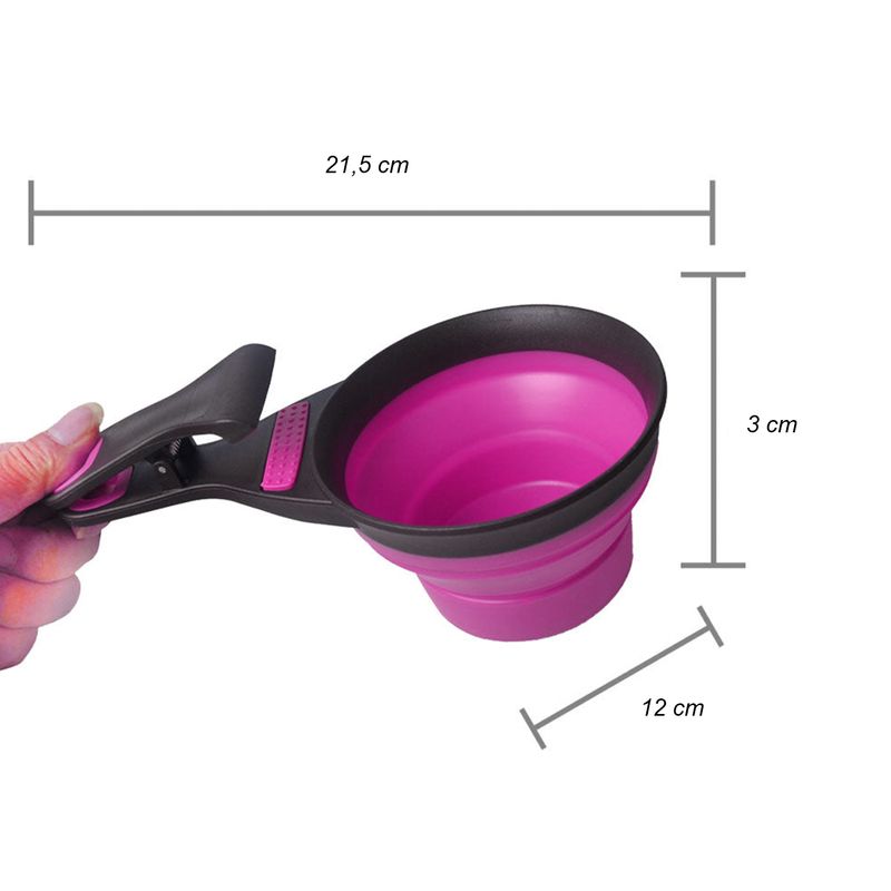 Recogedor-de-comida-para-mascotas-con-estructura-de-plastico-y-base-colapsable-de-silicona.-Incluye-un-clip-para-bolsas.