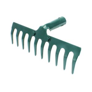 Rastrillo de jardín de 10 dientes con estructura de acero y pintura anti óxido. - WRT