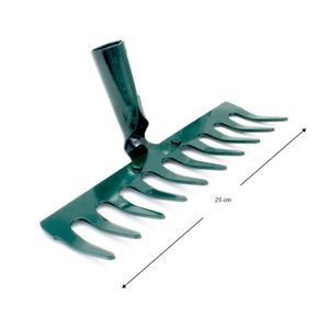 Rastrillo de jardín de 10 dientes con estructura de acero y pintura anti óxido. - WRT