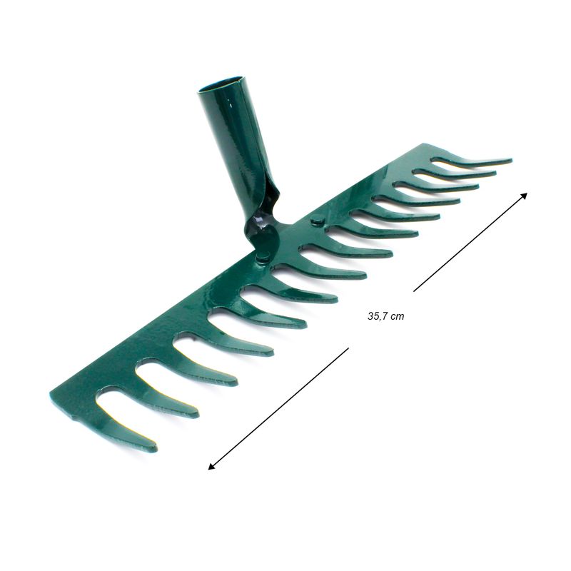 Rastrillo-de-jardin-de-14-dientes-con-estructura-de-acero-y-pintura-anti-oxido.-Retira-residuos-y-nivela-superficies.