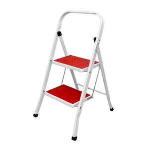 Escalera de 2 peldaños con estructura plegable de acero reforzado. - JINMAO