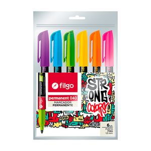 Set de marcadores permanentes multi superficies con punta fina de 1,0 mm. - FILGO