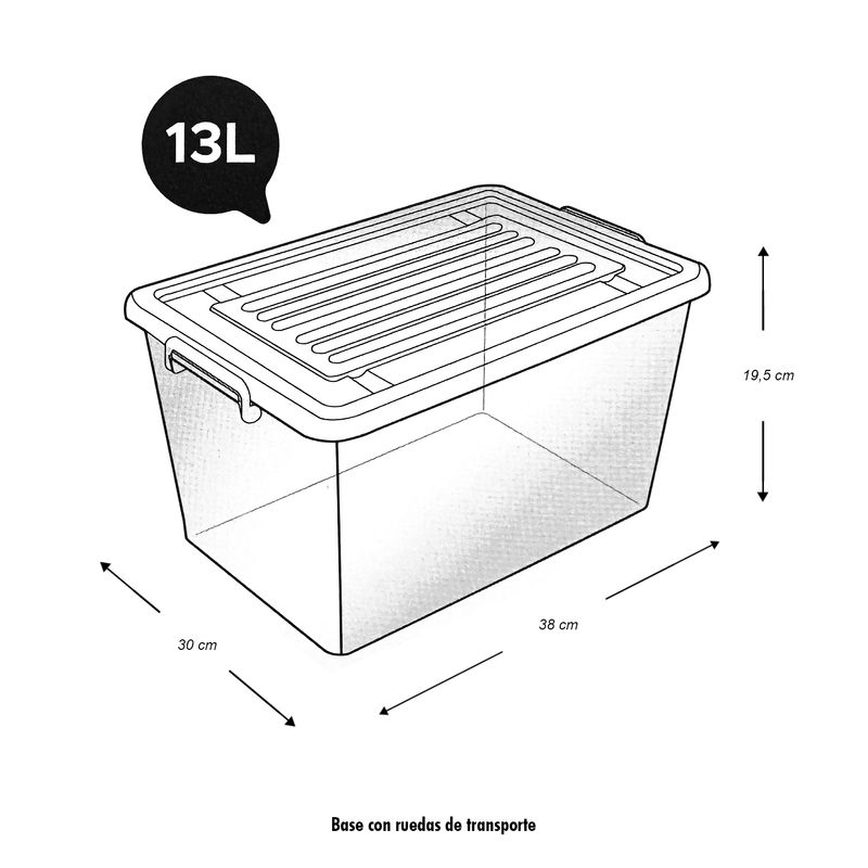 Guardatodo-de-13-litros--con-llantas-de-transporte-tapa-y-seguros-antiapertura.-Perfecto-para-almacenar-y-organizar.